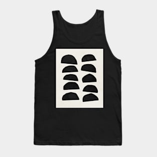 Abstract black shapes art, Mid century modern art Tank Top